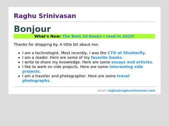 Raghusrinivasan.com(Raghu Srinivasan) Screenshot