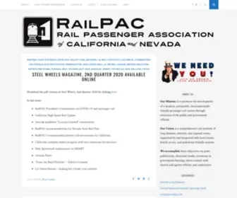 Railpac.org(A statewide membership organization working for the expansion and improvement of rail passenger service in California and Nevada) Screenshot