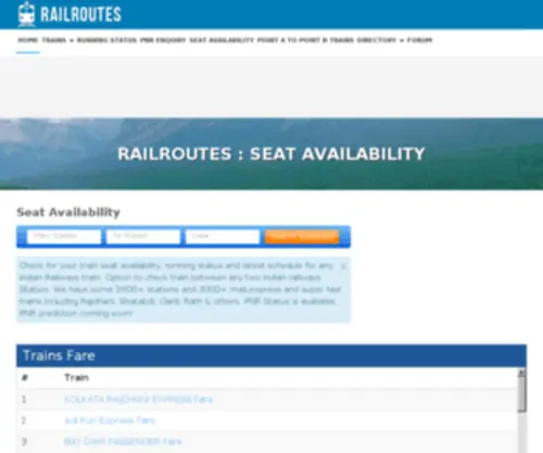 Railroutes.in(Search for Indian Railways Trains) Screenshot