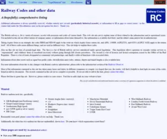 Railwaycodes.org.uk(Lists of all kinds of UK railway infrastructure) Screenshot