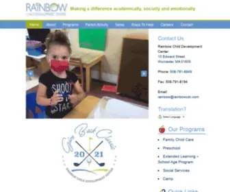 RainbowCDC.com(Rainbow Child Development Center Worcester MA) Screenshot