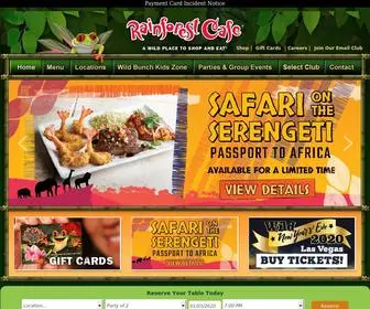 Rainforestcafe.com(Rainforest Cafe) Screenshot