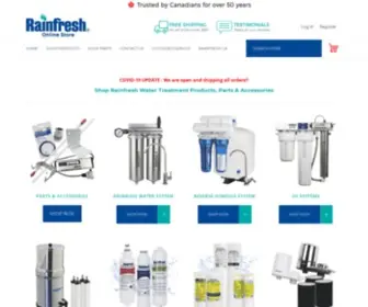 RainfreshStore.ca(Buy water filters online Canada Buy softeners) Screenshot