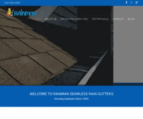 Rainmanraingutters.com(Rainman Seamless Rain Gutters) Screenshot