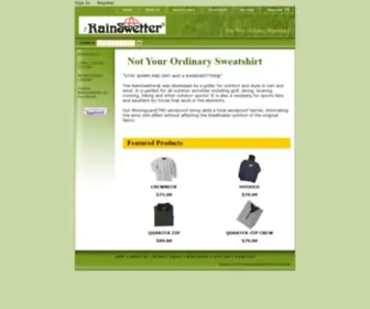 Rainswetter.com(Rainswetter, Rainsweater, raingear, water-resistant sweatshirt,outdoor clothing waterproof,golf sweatshirt, golf sweater) Screenshot