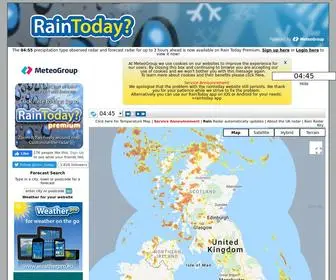 Raintoday.co.uk(Rain radar for the UK) Screenshot