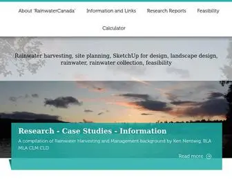 Rainwatercanada.ca(Rainwater harvesting) Screenshot