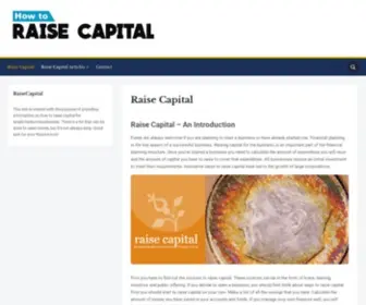 Raise-Capital.com(Free advice and knowledge on raising capital) Screenshot