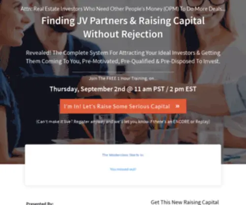 Raisecapitalclass.com(Raise Capital Without Rejection) Screenshot