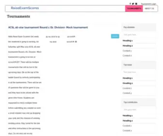 Raiseexamscores.com(Tournaments) Screenshot