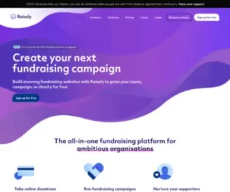 Raisely.com(Top Rated Fundraising Platform for Charities and Nonprofits) Screenshot