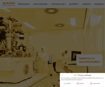 Raith.com(Nanofabrication systems for EBL and FIB) Screenshot