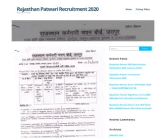 Rajasthanpatwari.co.in(Rajasthan Patwari RecruitmentRSMSSB Patwari) Screenshot