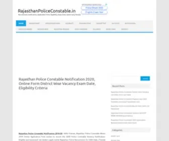 Rajasthanpoliceconstable.in(Rajasthan Police Constable Notification 2020) Screenshot