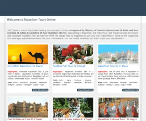 Rajasthantoursonline.com(Luxury Rajasthan Tours with Indian Tour Operators) Screenshot