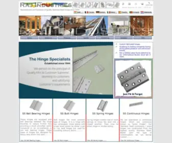 RajHinges.com(Stainless steel ball bearing hinges manufacturers SS continuous hinges piano hinges SS butt hinges flap hinges rising and falling hinges spring hinges flush hinges parliament hinges residential hinges Raj Industries New Delhi India) Screenshot