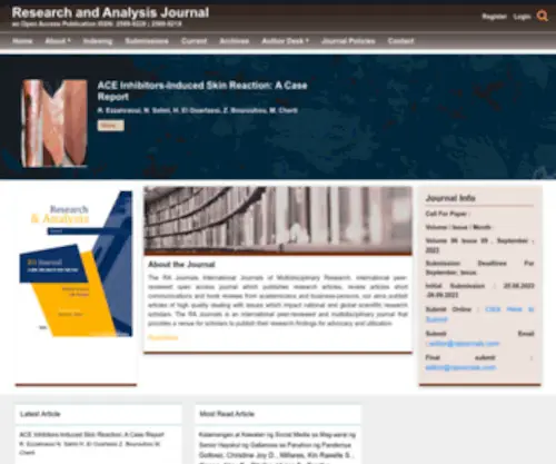 Rajournals.com(Research and Analysis Journal) Screenshot