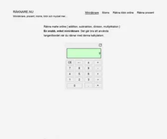 Raknare.nu(Enkel, snabb, miniräknare online) Screenshot