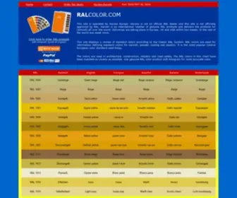 Ralcolor.com(RAL Color Chart) Screenshot