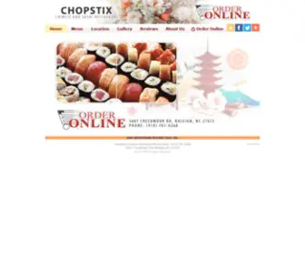 Raleighchopstix.com(Chopstix Chinese And Sushi Restaurant) Screenshot