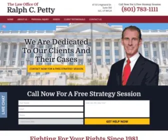 Ralphpettylaw.com(Personal Injury Lawyer in Utah) Screenshot