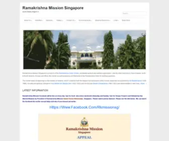 Ramakrishna.org.sg(Ramakrishna Mission Singapore) Screenshot