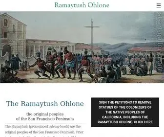 Ramaytush.com(The Association of Ramaytush Ohlone) Screenshot