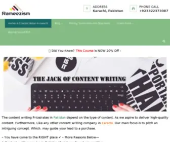 Rameezism.com(Professional Content Writer in Karachi Pakistan) Screenshot