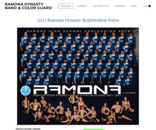 Ramonadynasty.org(Ramona Dynasty Band and Color Guard) Screenshot