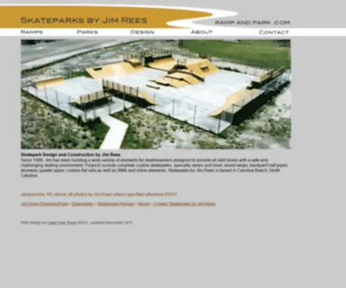 Rampandpark.com(Skatepark Design and Construction by Jim Rees) Screenshot