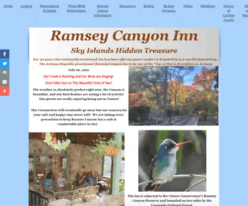 Ramseycanyoninn.com(Ramsey Canyon Inn) Screenshot