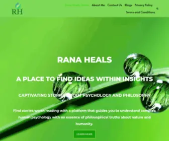 Ranaheals.com(A place to find ideas within insights. Find stories worth reading with a platform) Screenshot