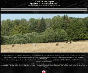 Ranchdesvignes.com(Elevage de chevaux Quarter) Screenshot