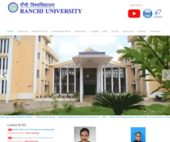 Ranchiuniversity.ac.in(Official Website of Ranchi University) Screenshot