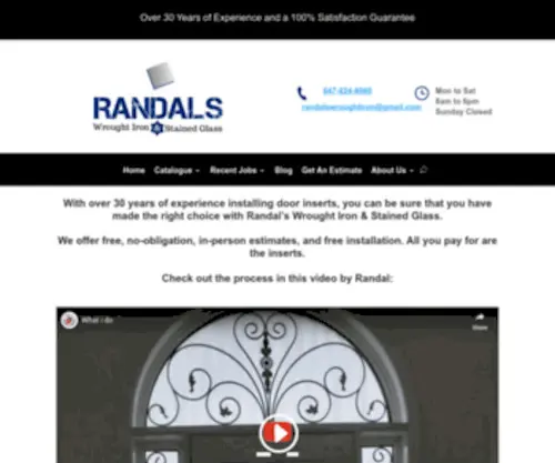 Randalswroughtiron.ca(Door Inserts from Randal) Screenshot