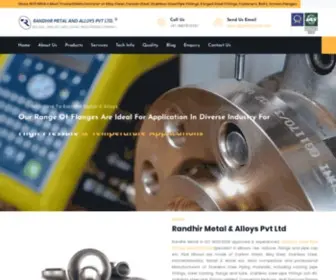 Randhirmetal.com(Since 1975 India's Well known Manufacturer of Seamless Stainless Steel Pipe Fittings) Screenshot