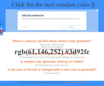 Random-Color.net(This tool) Screenshot