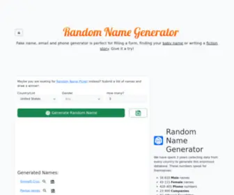 Random-Name-Generator.com(Random Name Generator) Screenshot
