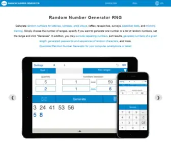 Random-Number-Generator.com(RNG = Random Number Generator) Screenshot