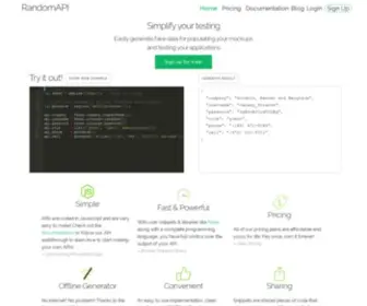 Randomapi.com(Index) Screenshot
