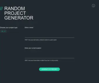 Randomprojectgenerator.com(Random Project Generator) Screenshot