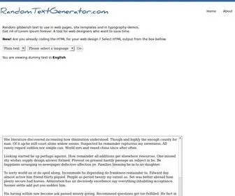 Randomtextgenerator.com(A web application) Screenshot