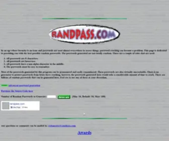 Randpass.com(Random Password Generator) Screenshot