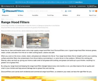 Rangehoodsupply.com(Range Hood Filters) Screenshot