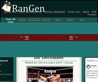Rangen.co.uk(Random Character Generators and Writing Prompts) Screenshot