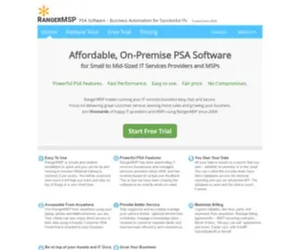 Rangermsp.com(Professional services automation software) Screenshot