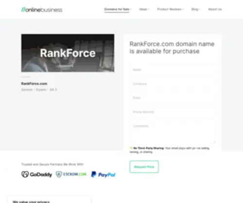 Rankforce.com(Contact us for details) Screenshot