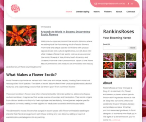 Rankinsroses.com.au(Timeless beauty and endless wonders of flowers) Screenshot
