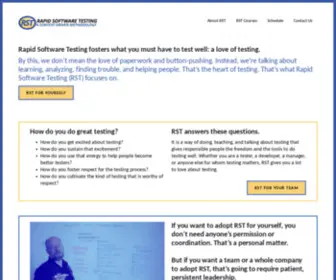 Rapid-Software-Testing.com(RST Home) Screenshot