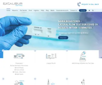 Rapidantigentestkit.co.uk(Excalibur Rapid Testing) Screenshot
